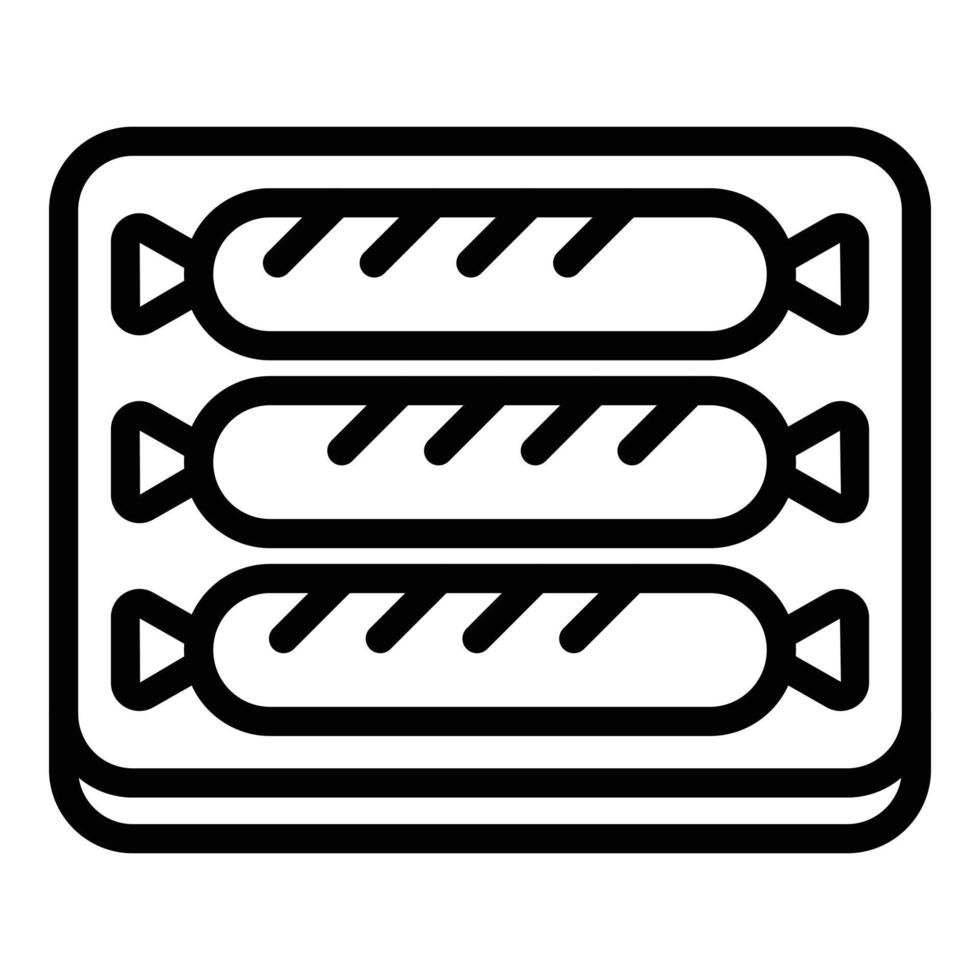 BBQ-Wurst-Symbol-Umrissvektor. Gabelgrill vektor