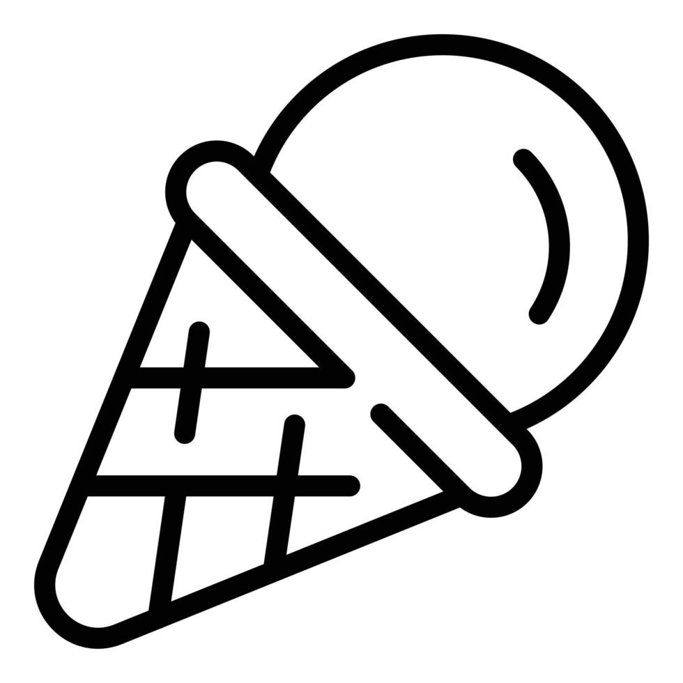 Kegel Eis Symbol Umriss Vektor. Sommerschokolade vektor