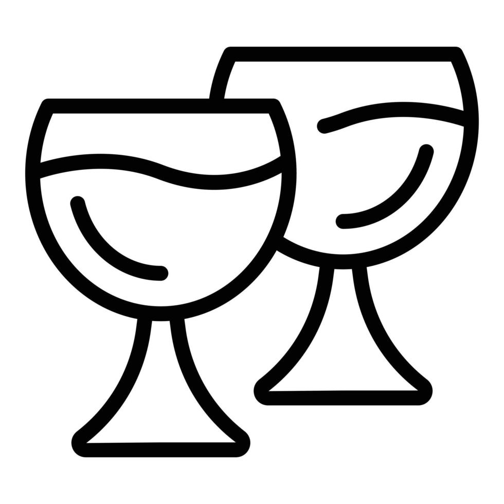 vin glas ikon översikt vektor. franska flaska vektor