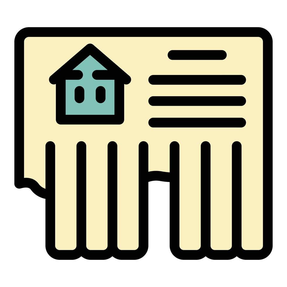 hus försäljning meddelande ikon Färg översikt vektor