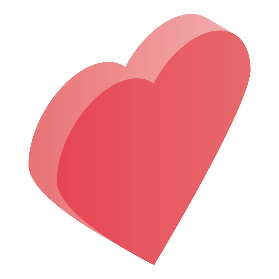 Herz-Emoji-Symbol, isometrischer Stil vektor
