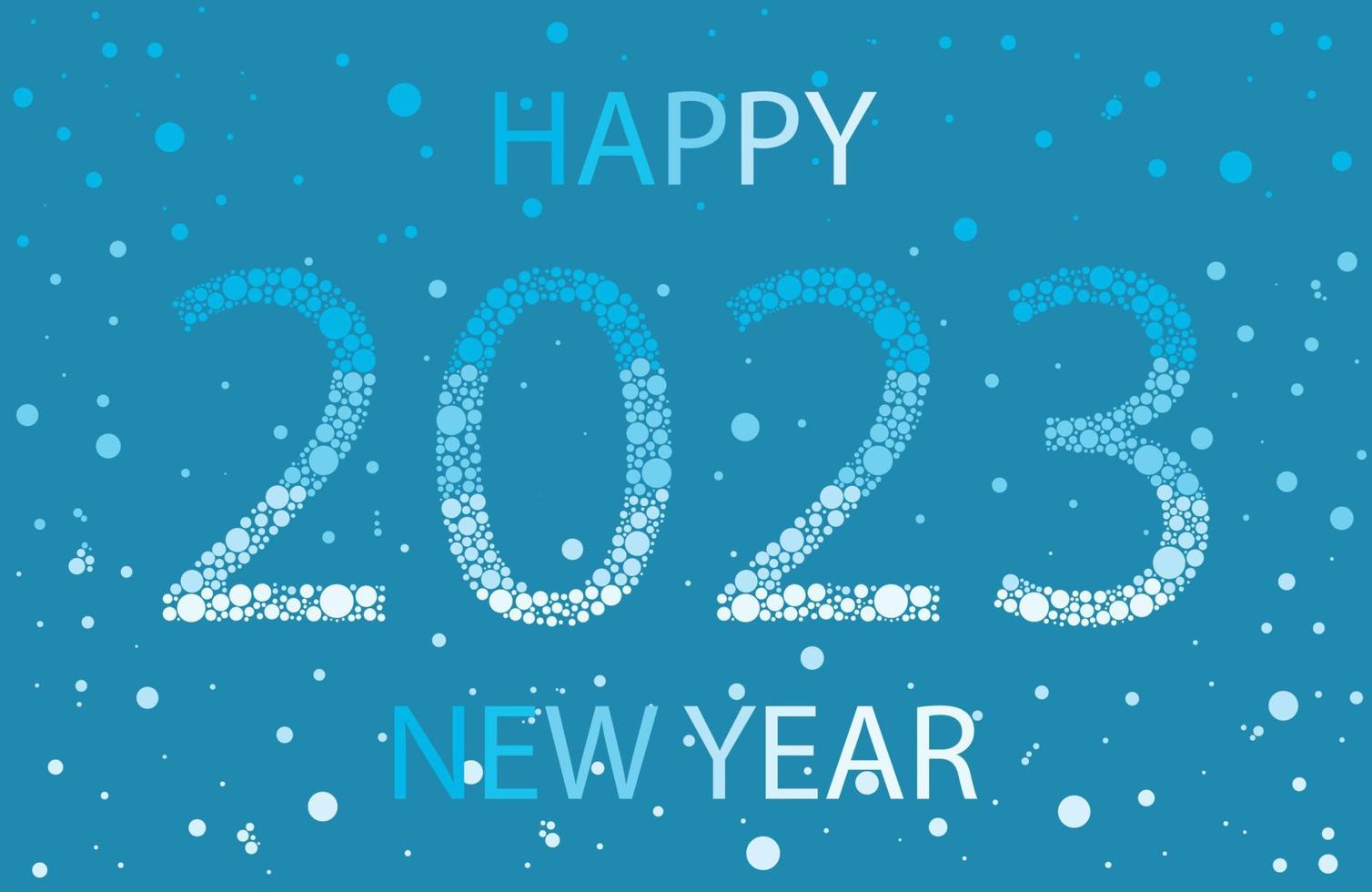 Frohes neues Jahr 2023 blaue Blasen in Schattierungen, Vektorgrafiken vektor