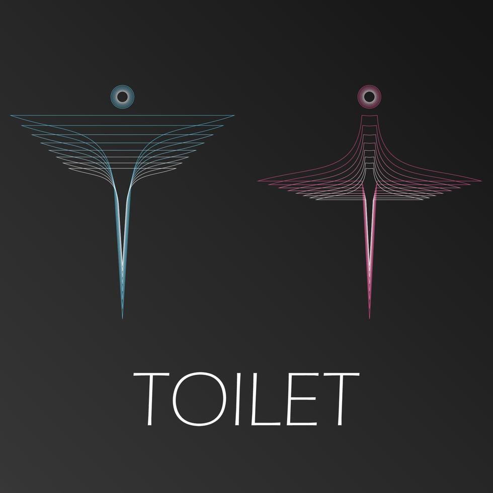 toilettenschilder, einzigartiges design, elegante symbole, badezimmer vektor