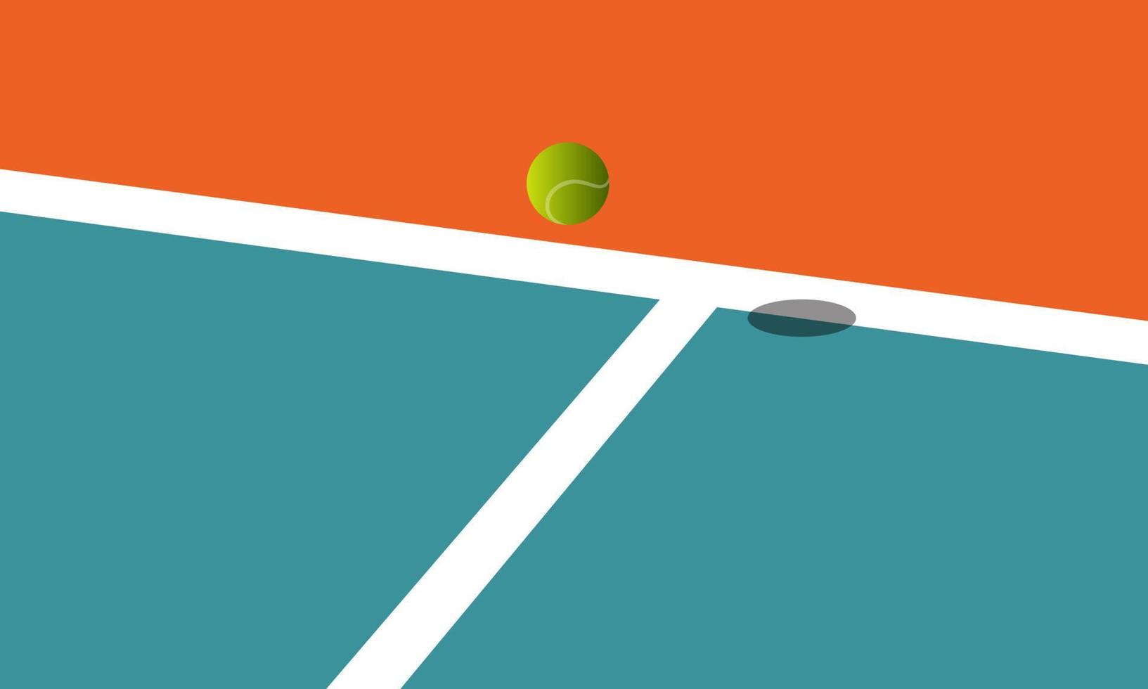 Tennisball springt auf den Platz. Tennismeisterschaft und Turnier vektor