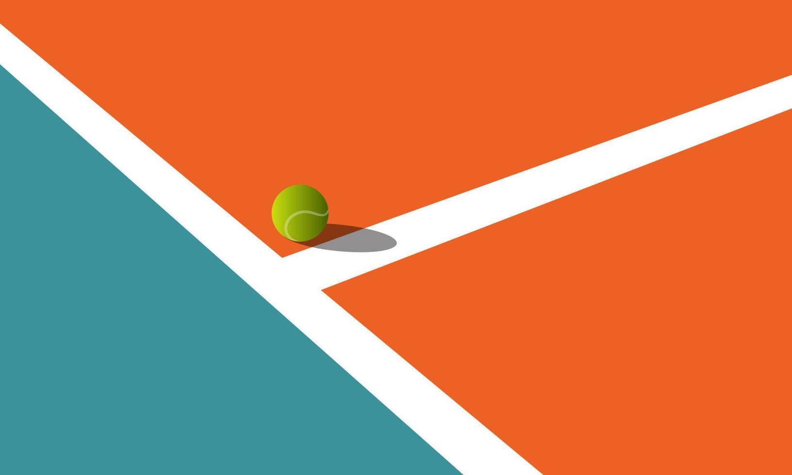 Tennisball springt auf den Platz. Tennismeisterschaft und Turnier vektor