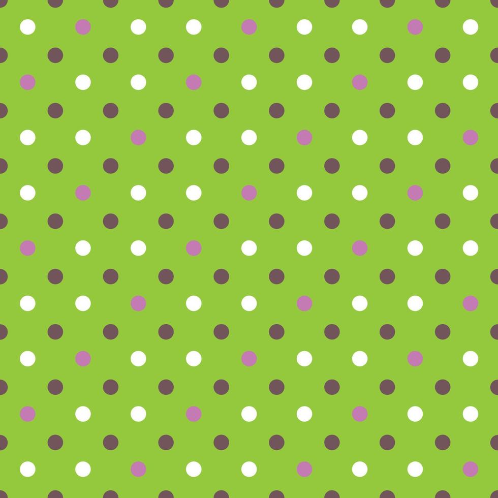 grön bakgrund tyg med vit, rosa, brun prickar sömlös mönster vektor