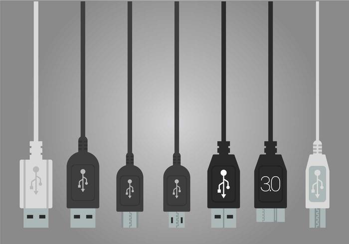 USB port vektor set