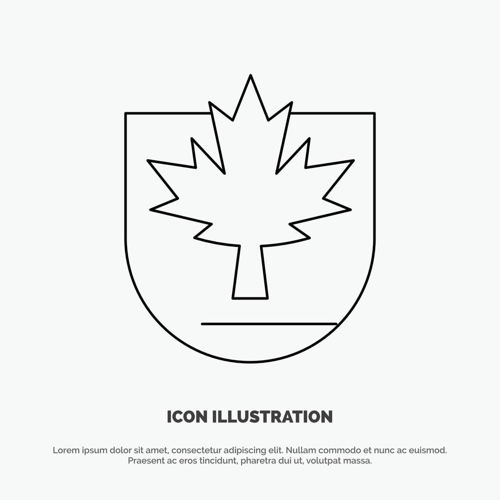 säkerhet blad kanada skydda linje ikon vektor