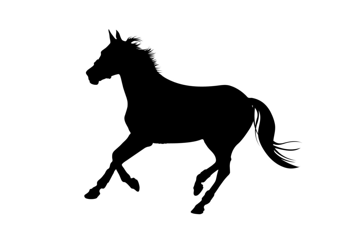 grafik design silhuett häst isolerat vit bakgrund vektor illustration