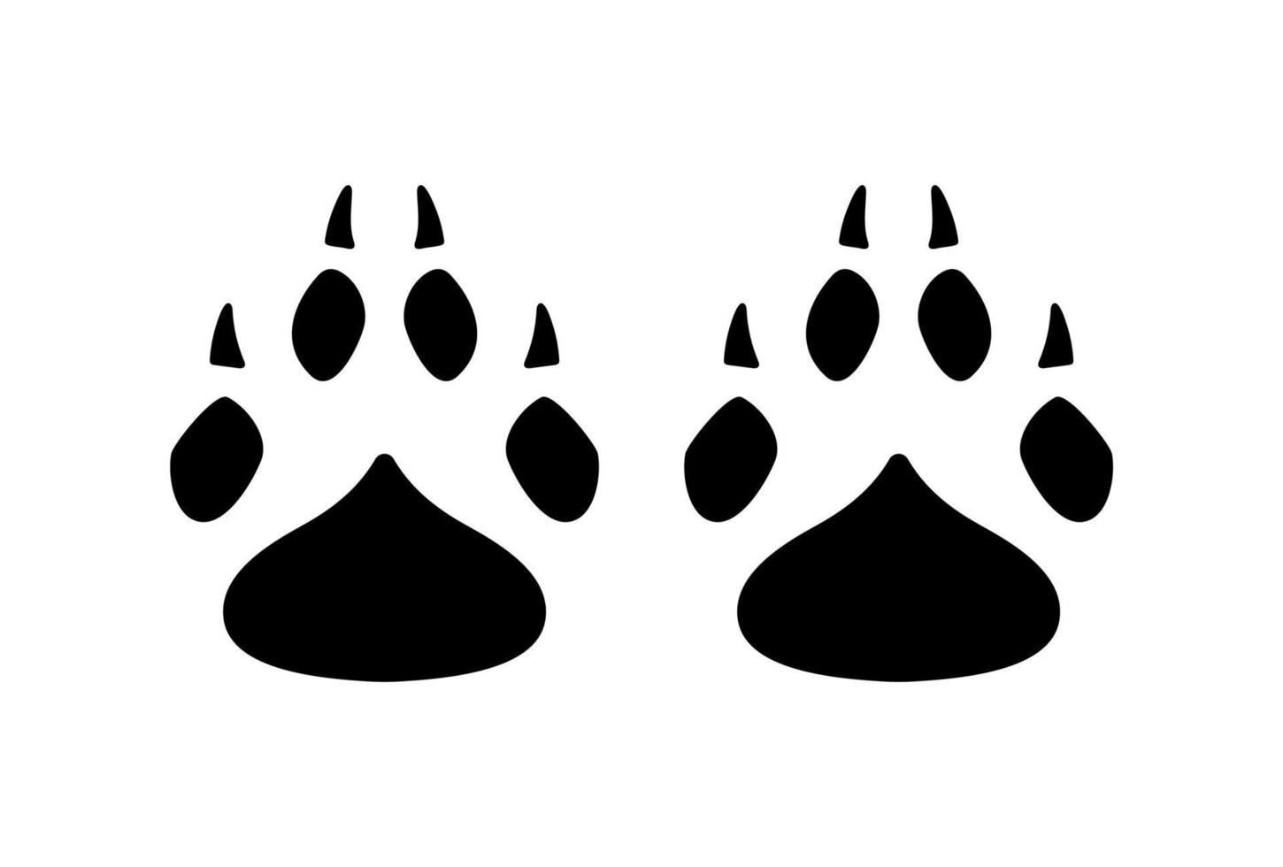 Symbol für Wolfsspuren. Silhouette von Tierspuren. Vektor-Winter-Illustration vektor
