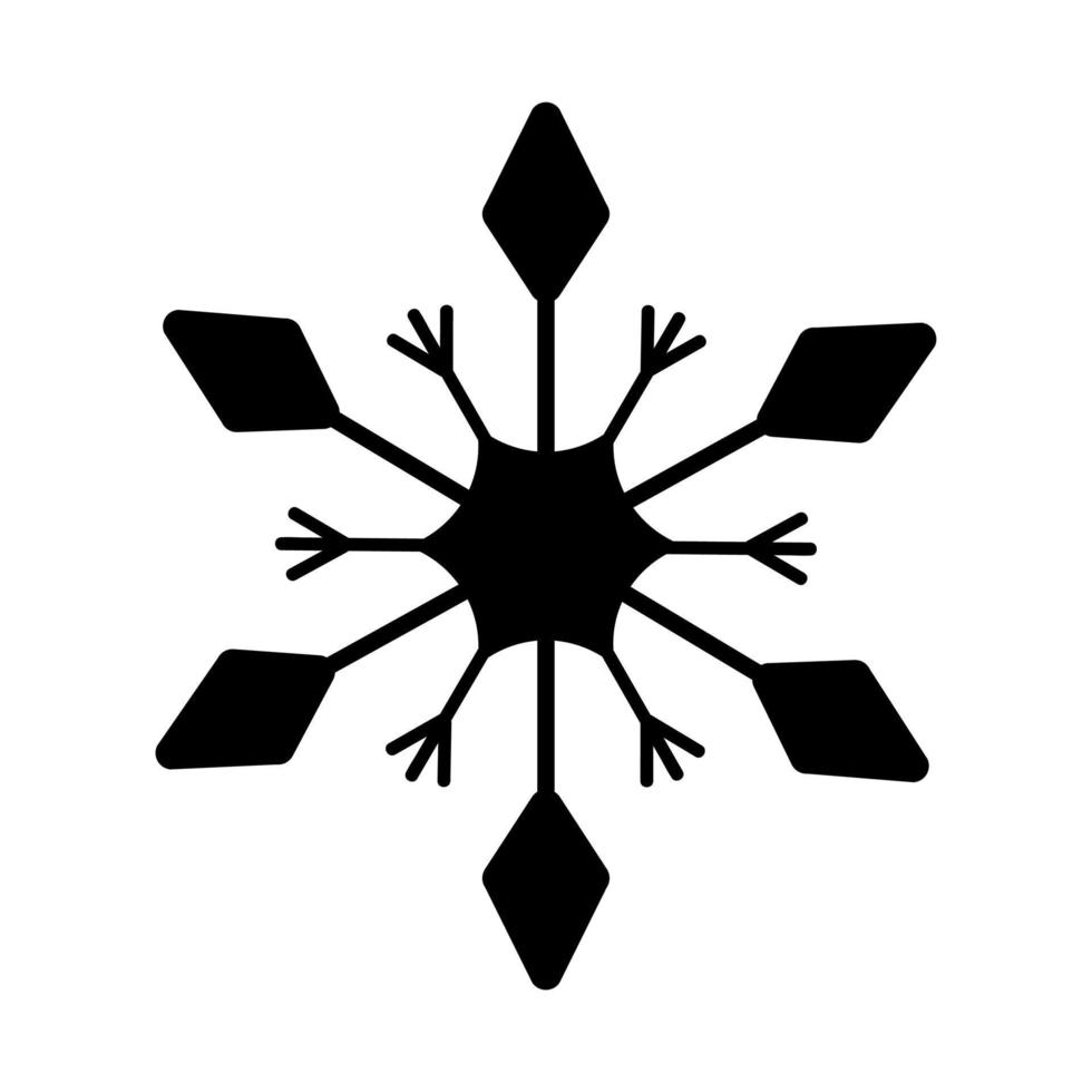 dekoratives element der schneeflocke. hand gezeichnete schneeflocke lokalisiert auf weißem hintergrund. vektor nettes element für weihnachten, neujahrsdekor