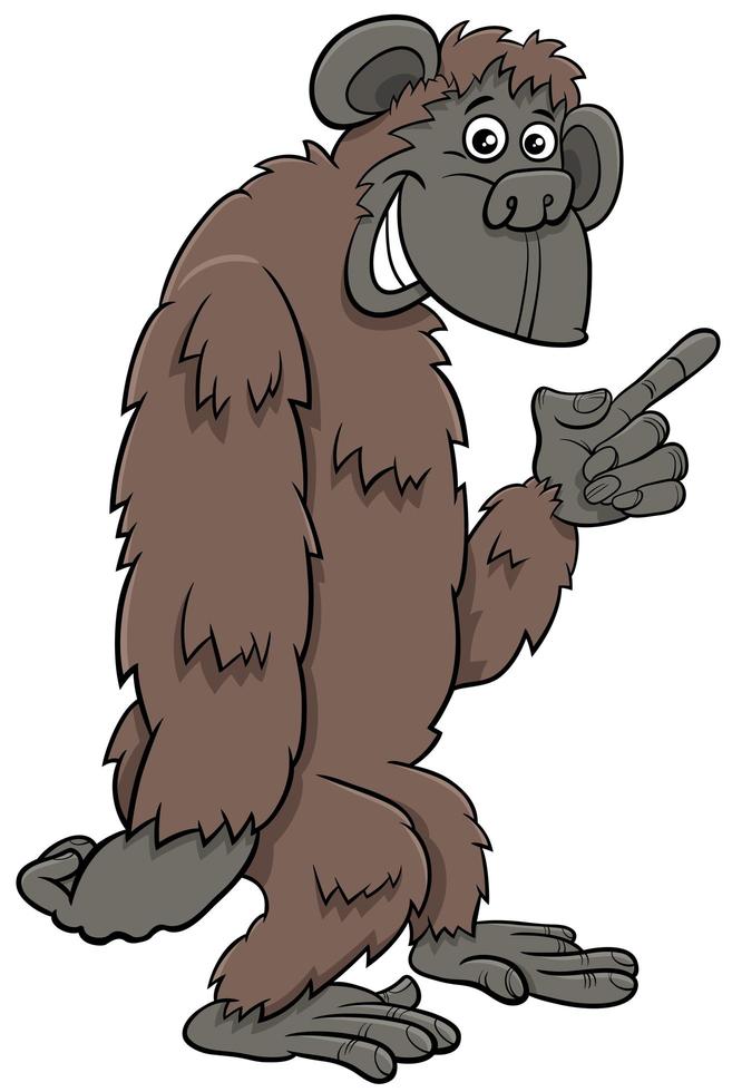 Gorilla Affe wilde Cartoon Tierfigur vektor