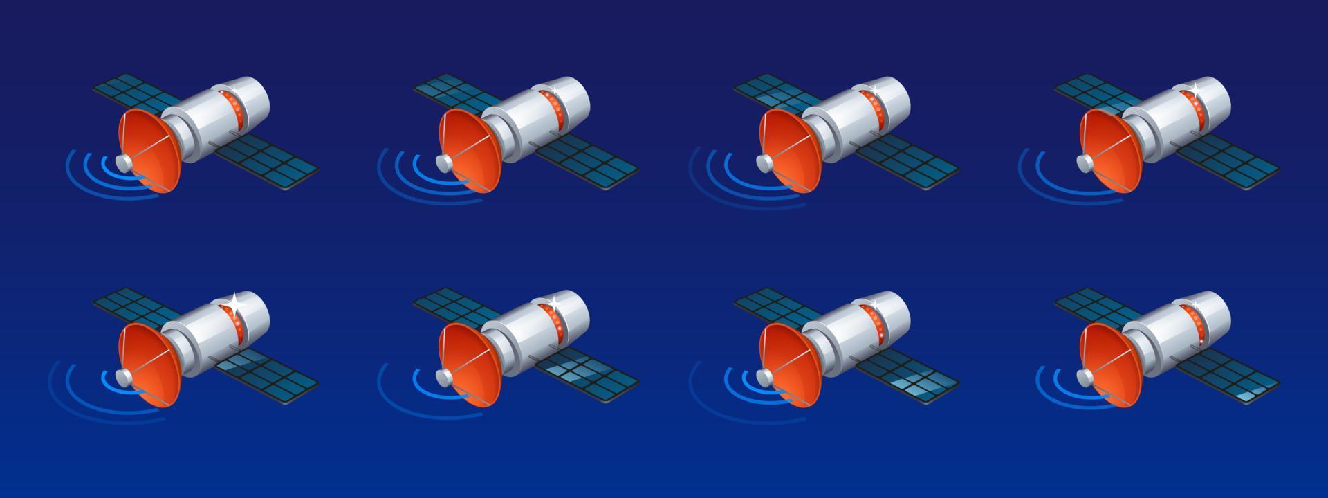 isometrisk kommunikation satellit med antenn vektor