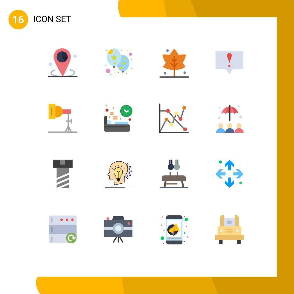 16 universell platt färger uppsättning för webb och mobil tillämpningar studio Foto blad ljus bubbla redigerbar packa av kreativ vektor design element