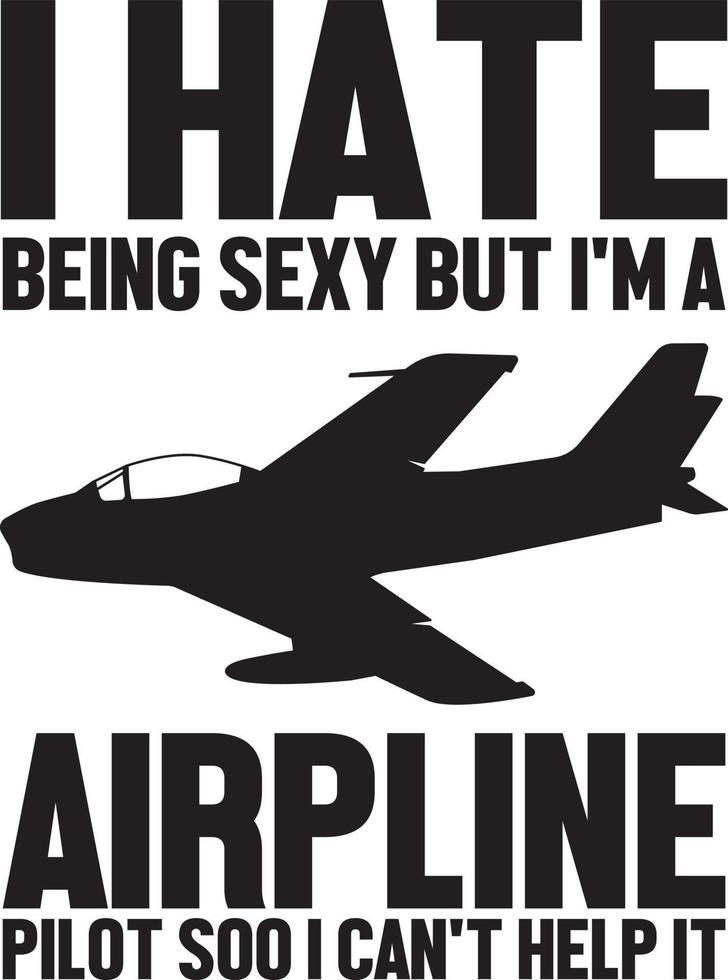 Airline-Pilot-T-Shirt-Designpaket, Typografie-Gaming-Design vektor