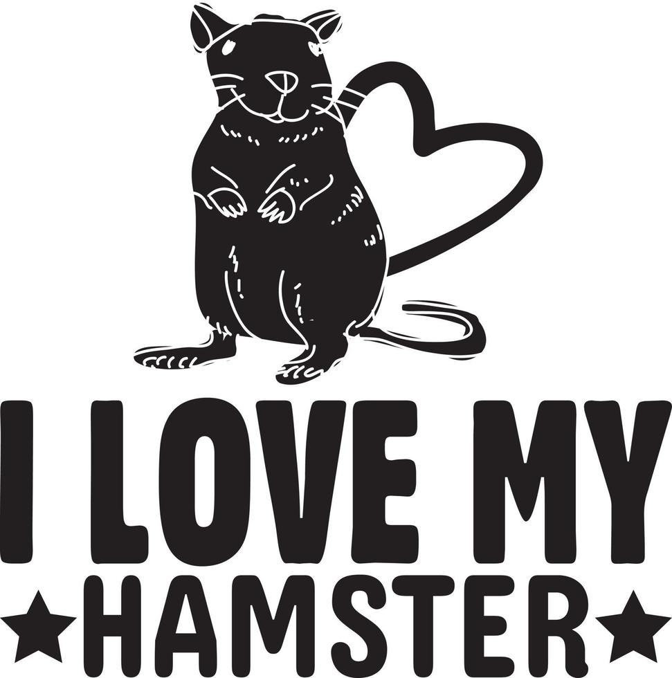 Hamster-T-Shirt-Designpaket, Typografie-T-Shirt-Design vektor