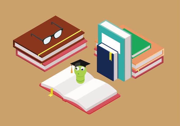 Bookworm Gratis Vector