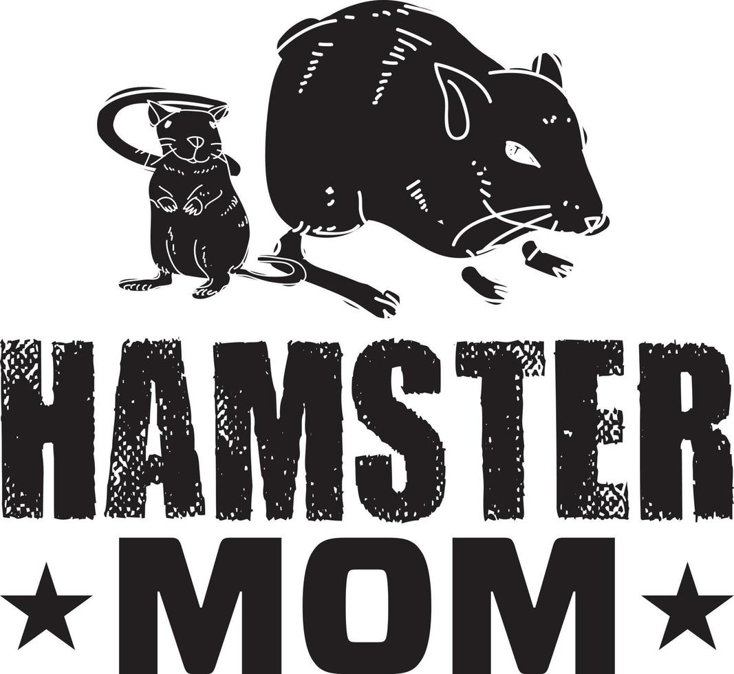 Hamster-T-Shirt-Designpaket, Typografie-T-Shirt-Design vektor