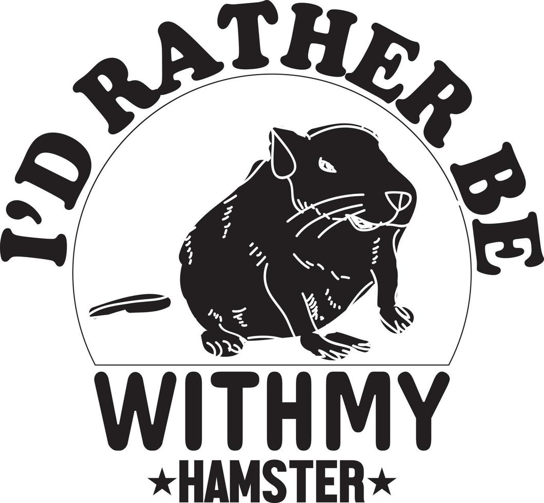 Hamster-T-Shirt-Designpaket, Typografie-T-Shirt-Design vektor