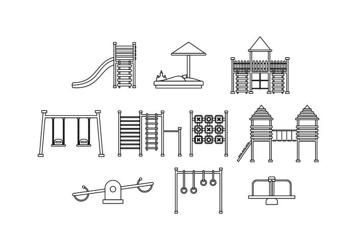 Gratis Playground Line Icon Vector