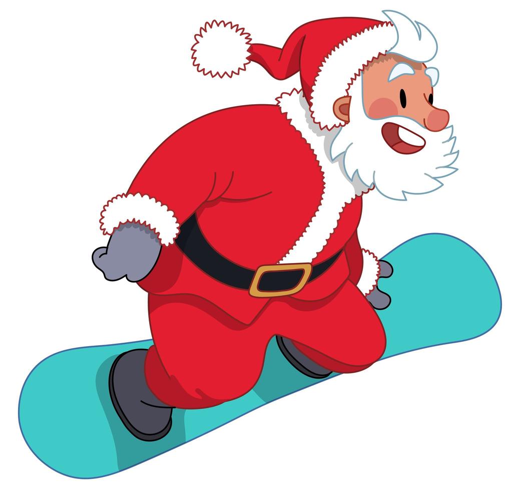 jultomten på snowboard vektor
