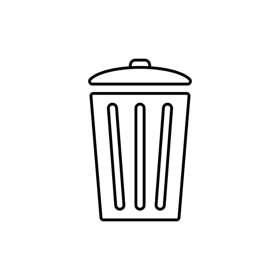 skräp kan med lock ikon. behållare för dumpning och lagring hushåll och mat avfall för ytterligare vektor återvinning