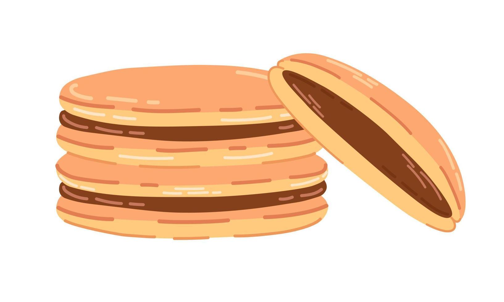 asiatische süße Pfannkuchen dorayaki. japanische süßigkeiten illustration. vektor