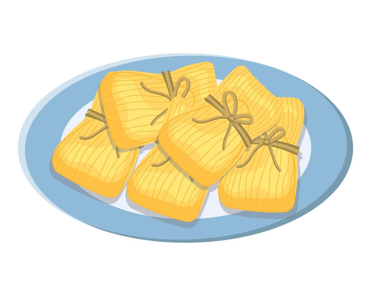 Tamales sind ein beliebtes mexikanisches Essen. Vektor-Illustration. vektor