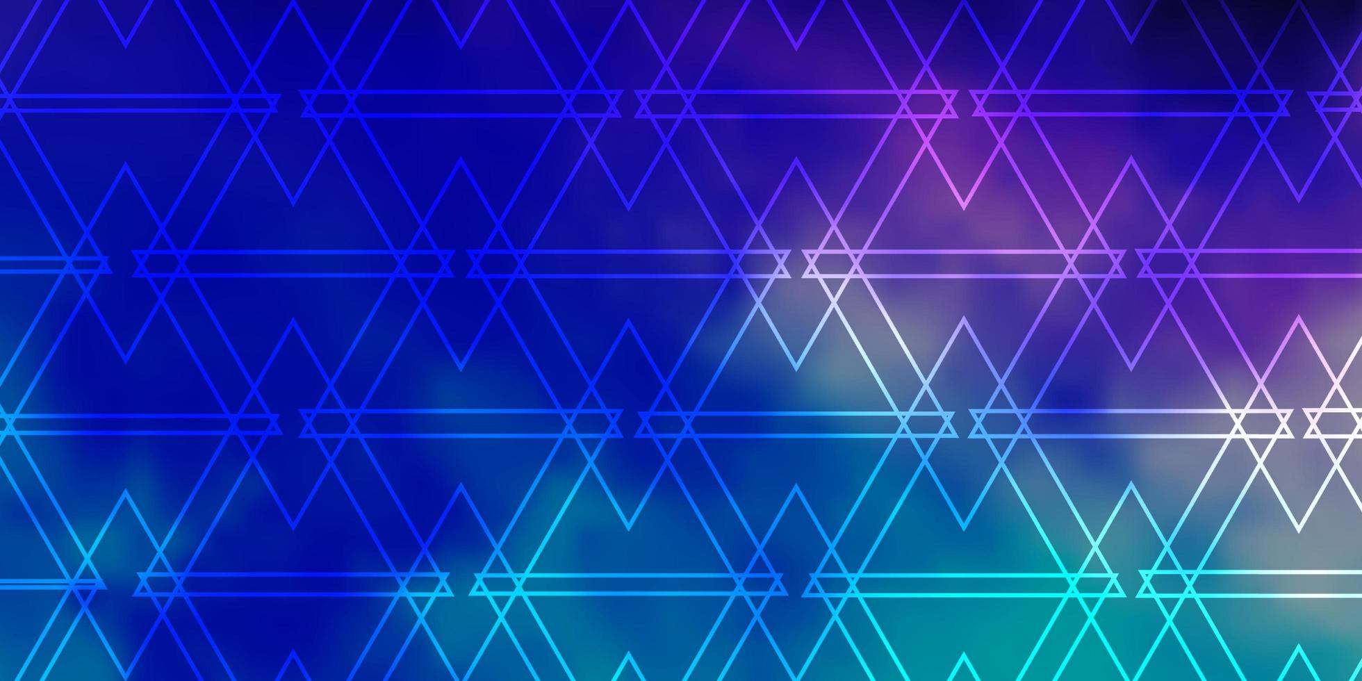 dunkelrosa, blauer Hintergrund mit Linien, Dreiecken. vektor