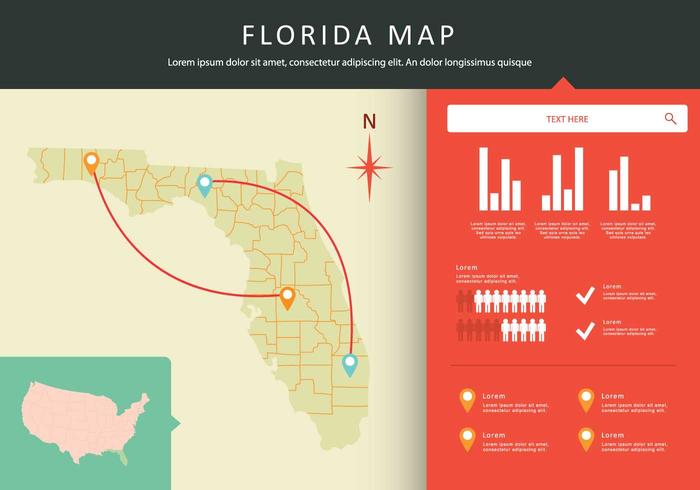 Gratis Florida Map Illustration vektor