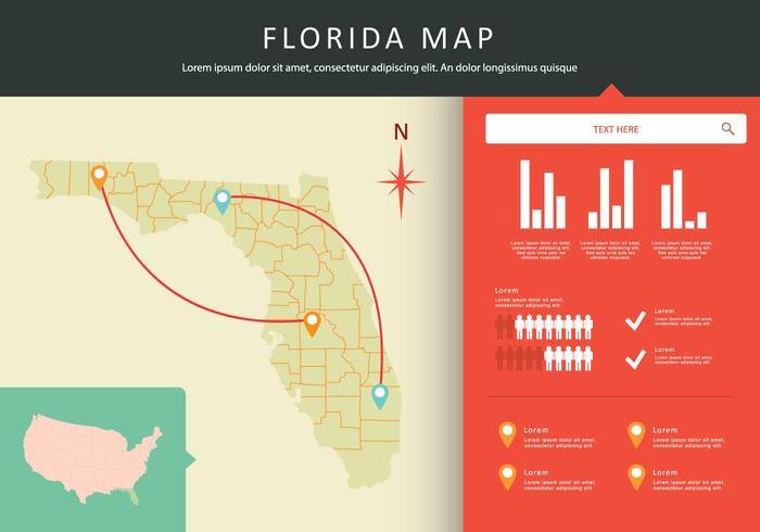 Kostenlose Florida Map Illustration vektor