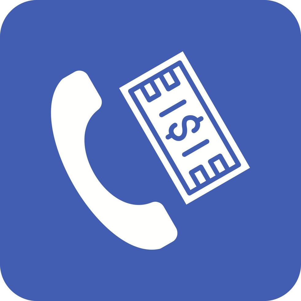 Call Payment Glyphe Hintergrundsymbol mit runder Ecke vektor