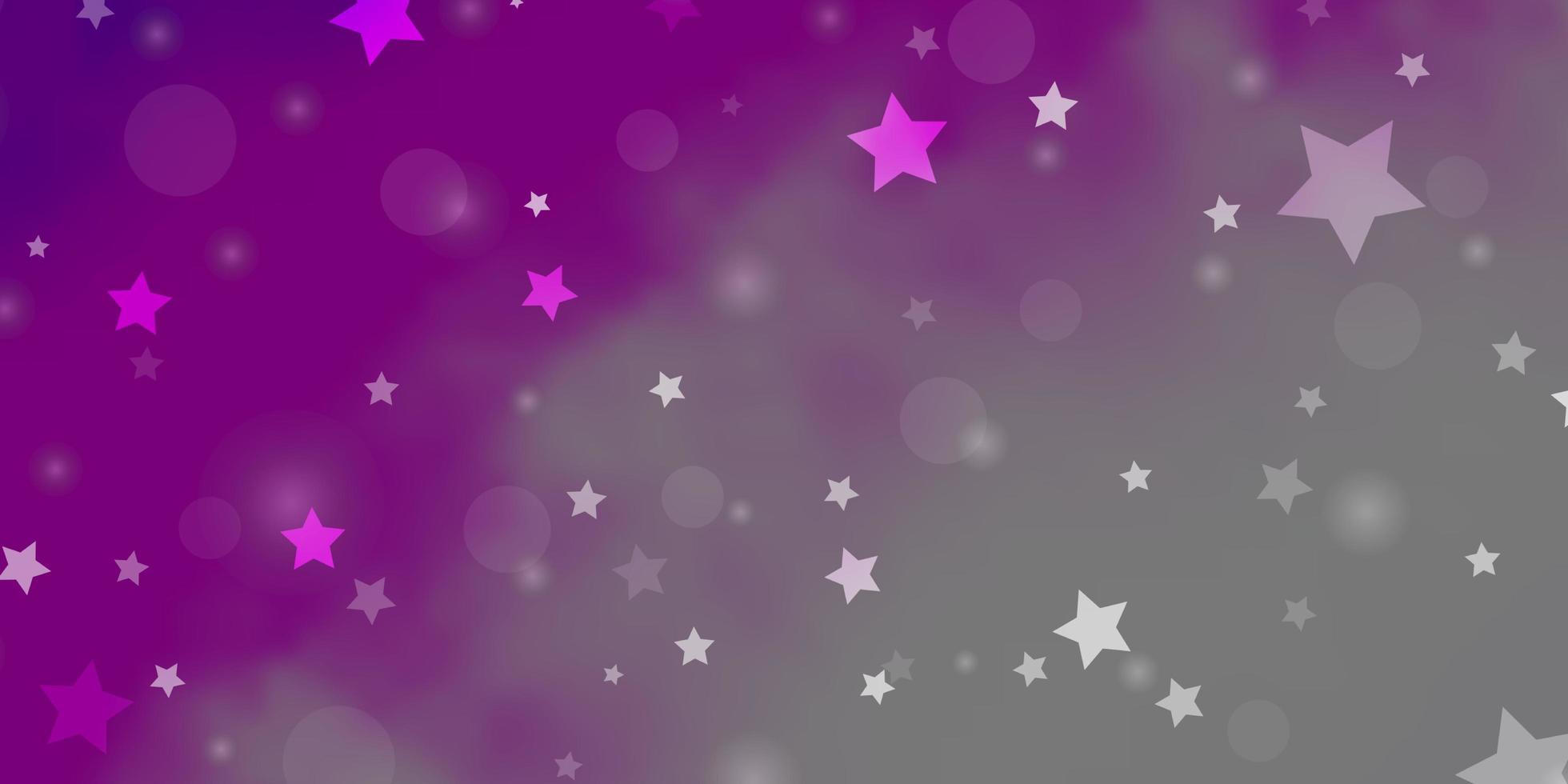 rosa Layout mit Kreisen, Sternen. vektor