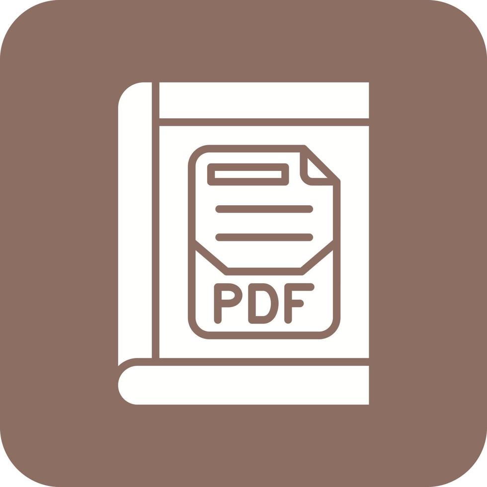 pdf-Glyphe Hintergrundsymbol mit runder Ecke vektor