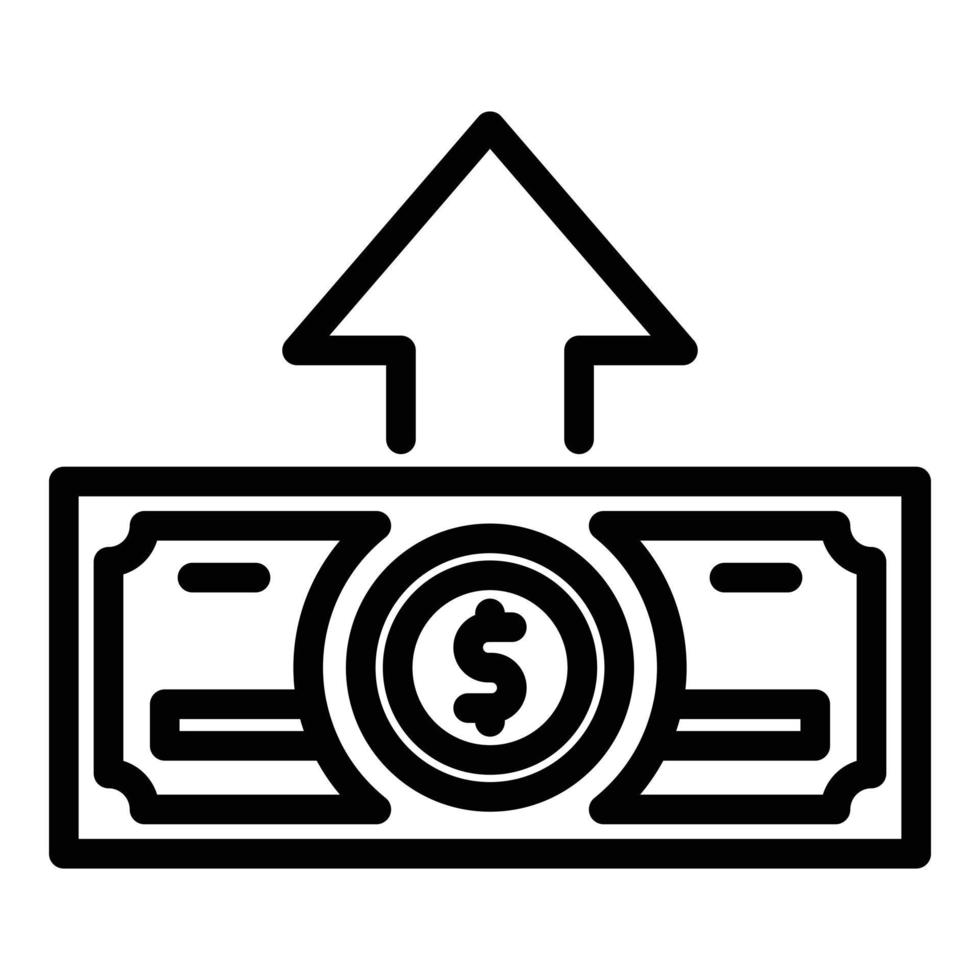 Cash-Wachstum-Symbol, Umrissstil vektor