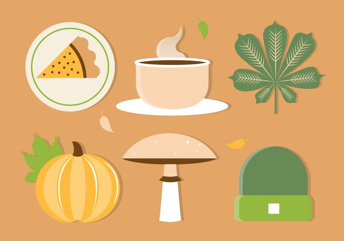 Free Flat Design Vektor Herbst Elemente und Icons