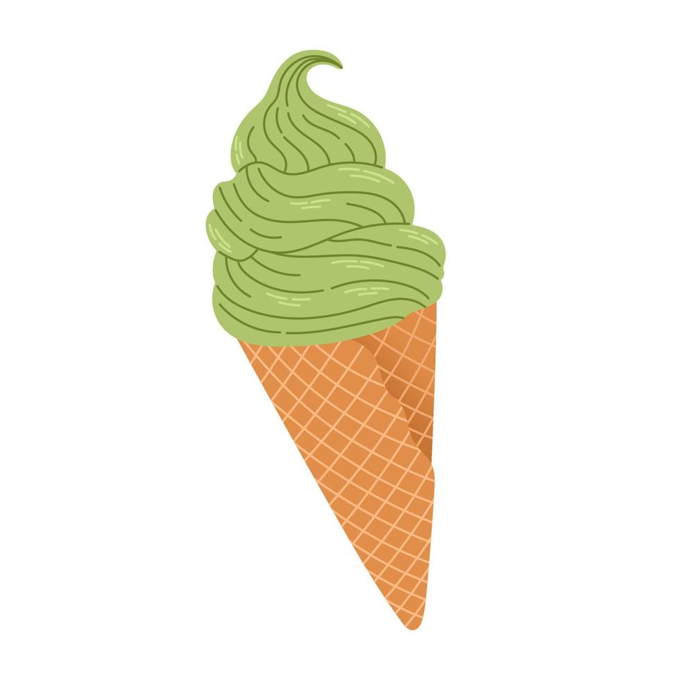 Matcha-Eis-Symbol isolierte Vektorillustration für Aufkleber, Postkarten, Notizbuch vektor