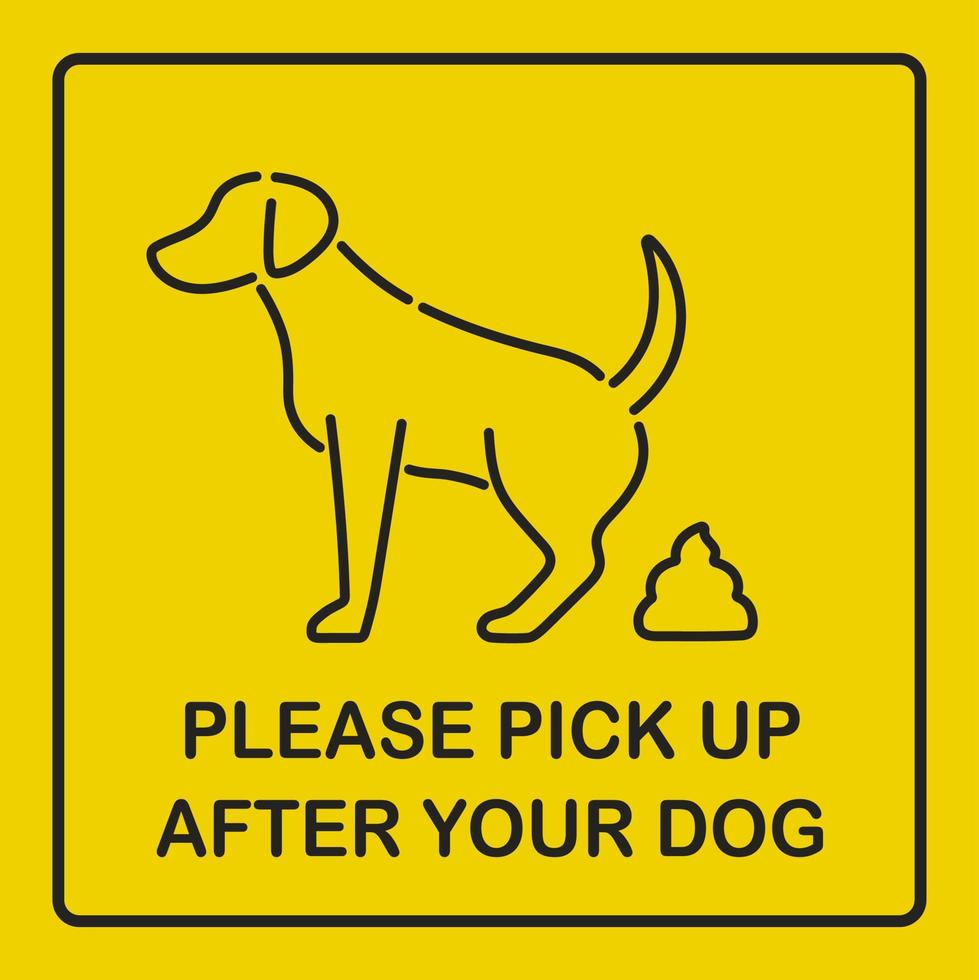 Bitte holen Sie nach Ihrem Hundezeichen eps10 isoliert ab. Vektor-Illustration vektor