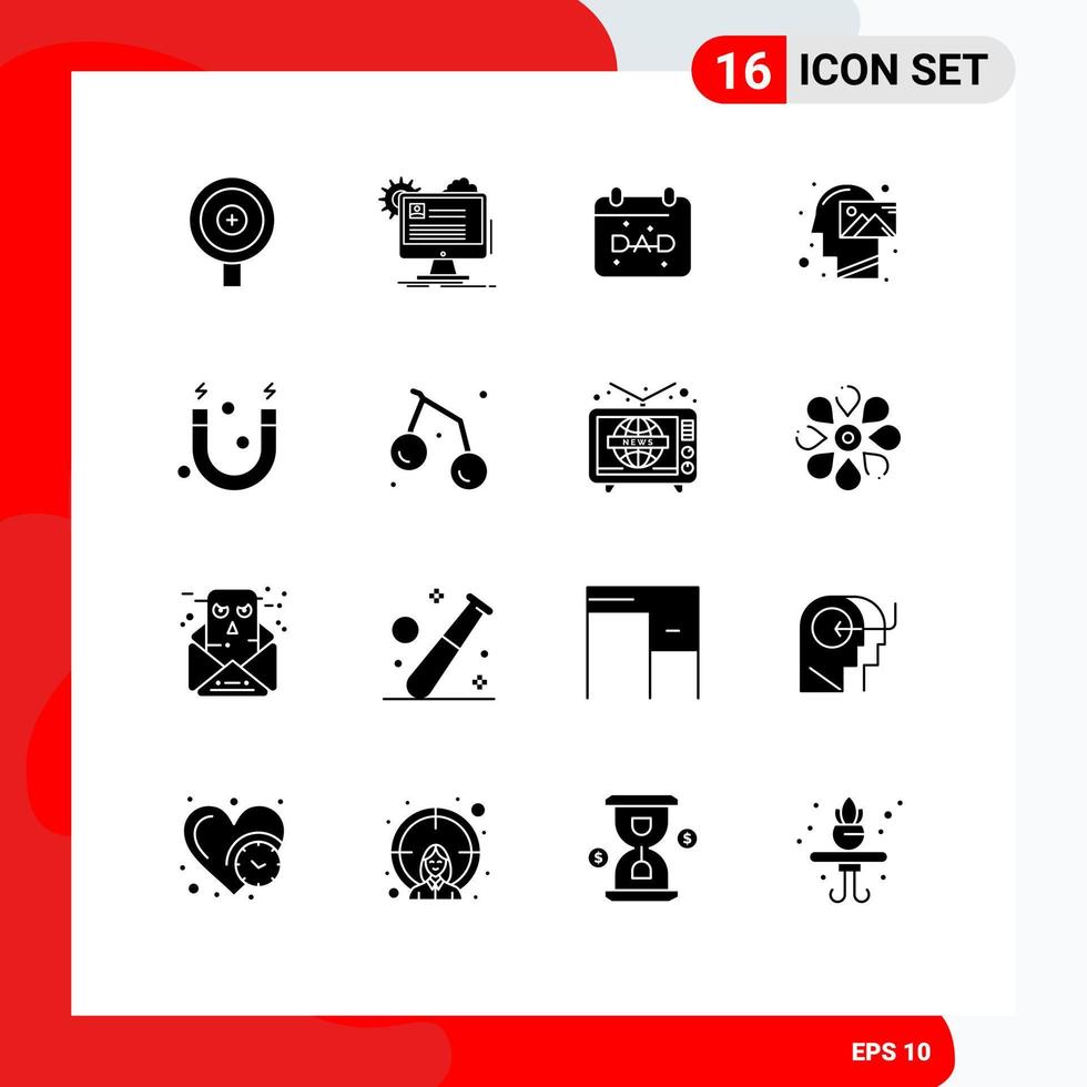 16 kreativ ikoner modern tecken och symboler av utbildning tänkande kalender uppdrag mänsklig redigerbar vektor design element