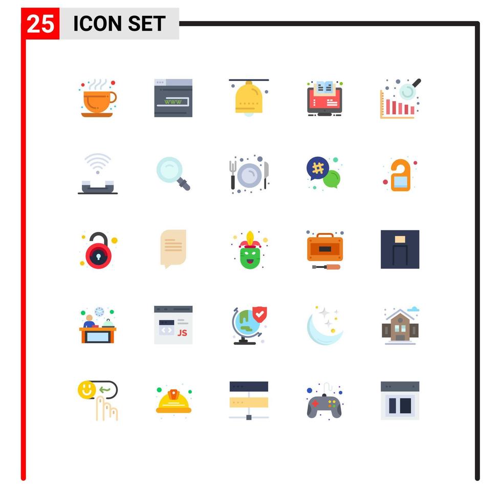 uppsättning av 25 modern ui ikoner symboler tecken för uppkopplad inlärning larm e ringa redigerbar vektor design element