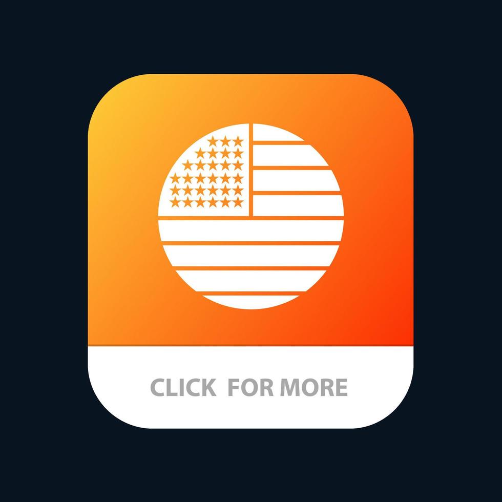 amerikanische flagge Thanksgiving usa mobile app-schaltfläche android- und ios-glyphenversion vektor