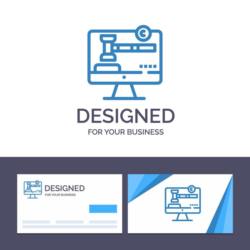 kreativ företag kort och logotyp mall upphovsrätt upphovsrätt digital lag vektor illustration