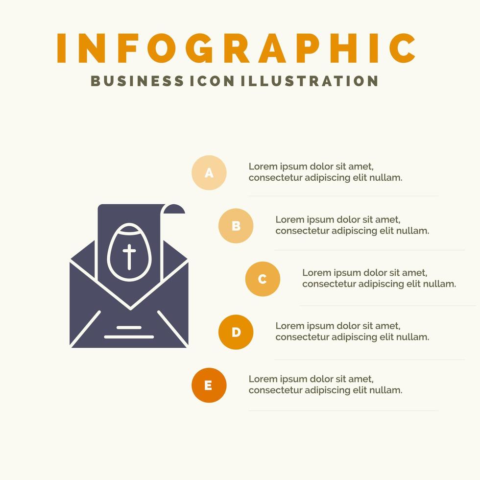 Massage Mail Ostern Urlaub solide Symbol Infografiken 5 Schritte Präsentationshintergrund vektor