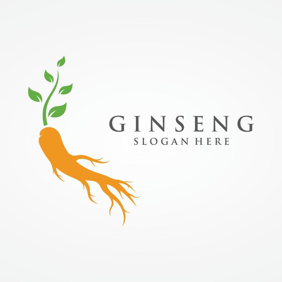 logotyp design av naturlig ginseng ört växt och leaves.logo för företag, ört, blommigt. vektor