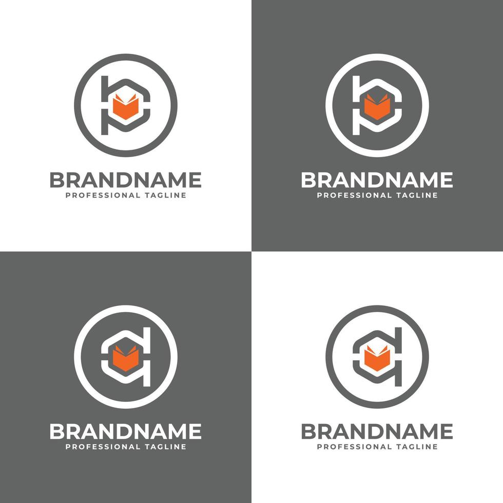 Buchstabe bp oder dq Monogrammbuch sechseckiges Logo, geeignet für jedes Geschäft im Zusammenhang mit Büchern mit bp oder dq Initialen. vektor