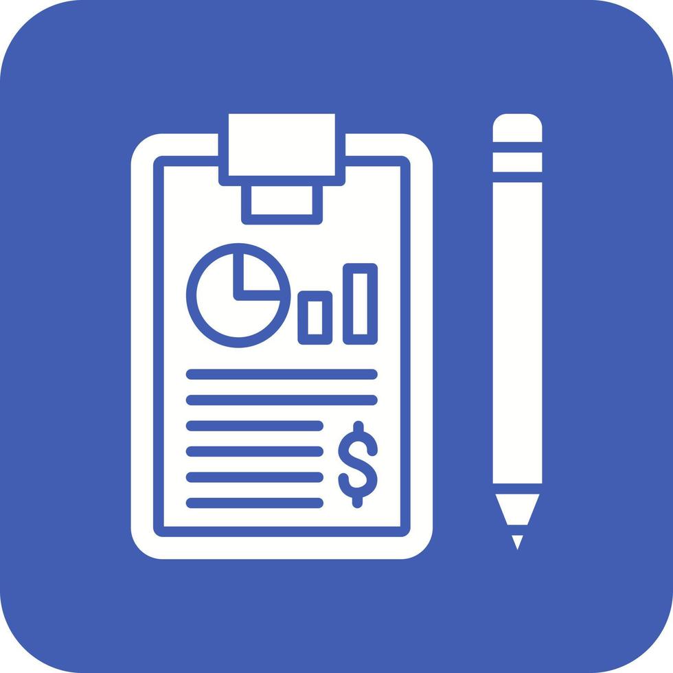 Finanzbericht Glyphe Hintergrundsymbol mit runder Ecke vektor