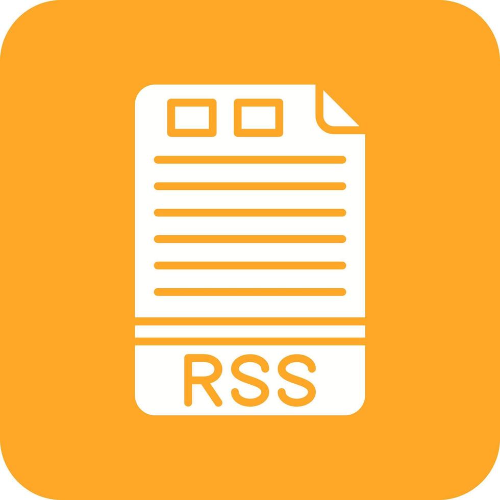 RSS-Glyphe Hintergrundsymbol mit runder Ecke vektor