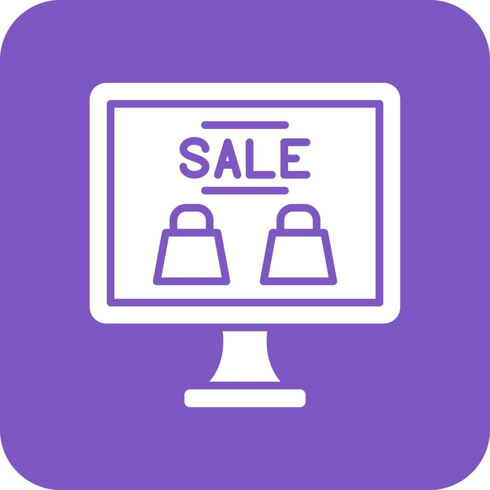Online-Verkauf Glyphe Hintergrundsymbol mit runder Ecke vektor