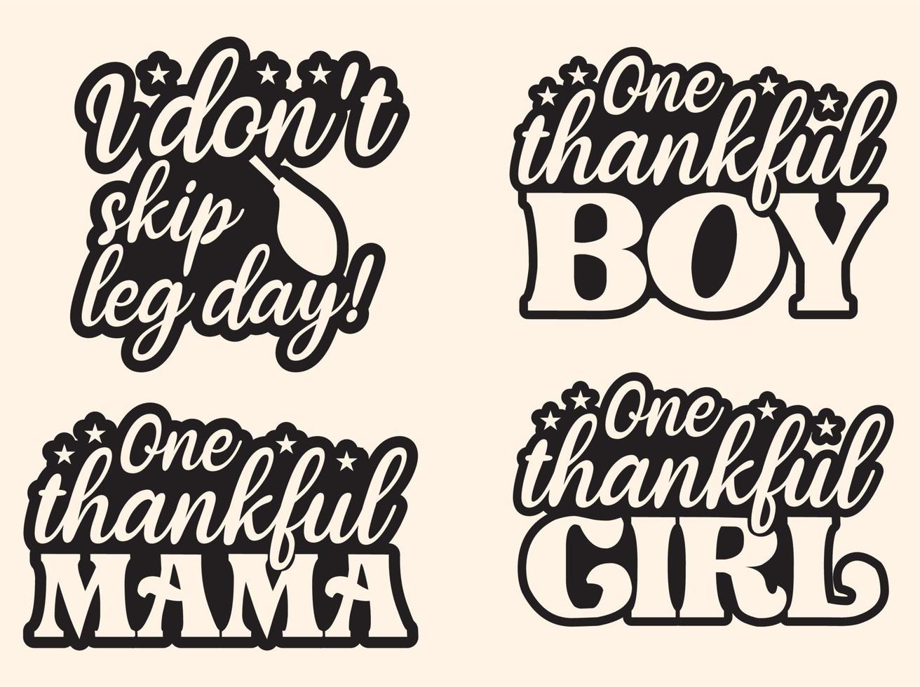 Happy Thanksgiving Day T-Shirt Design Set, Thanksgiving Day T-Shirt Design Bundle vektor