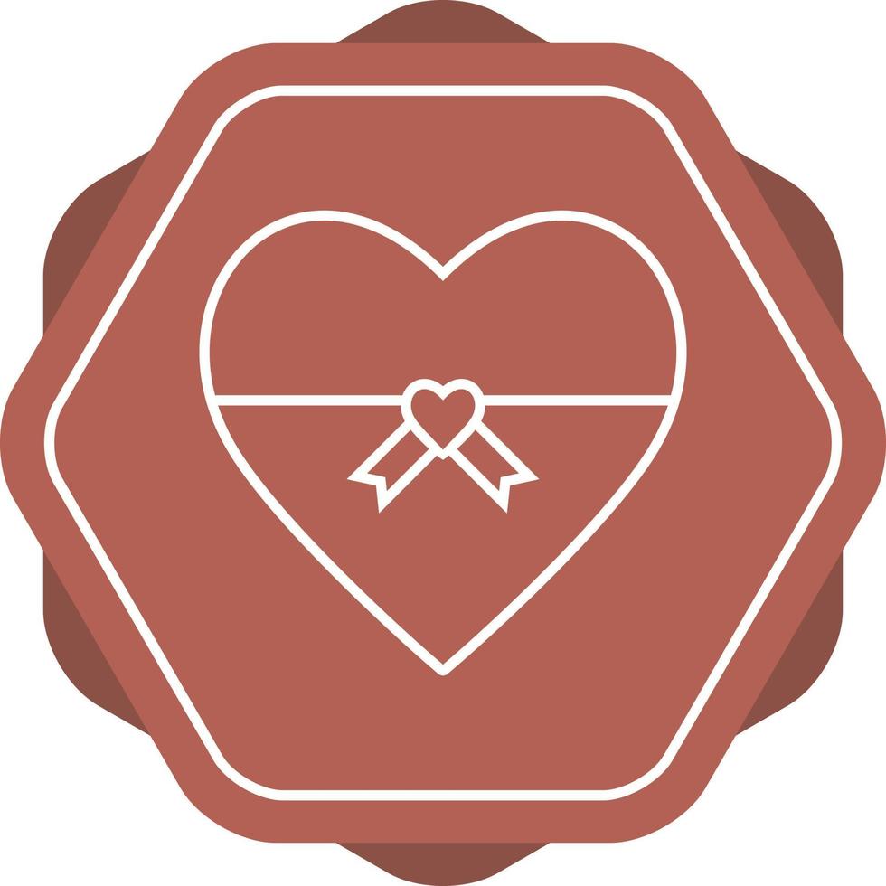 unik hjärta formad gåva vektor linje ikon